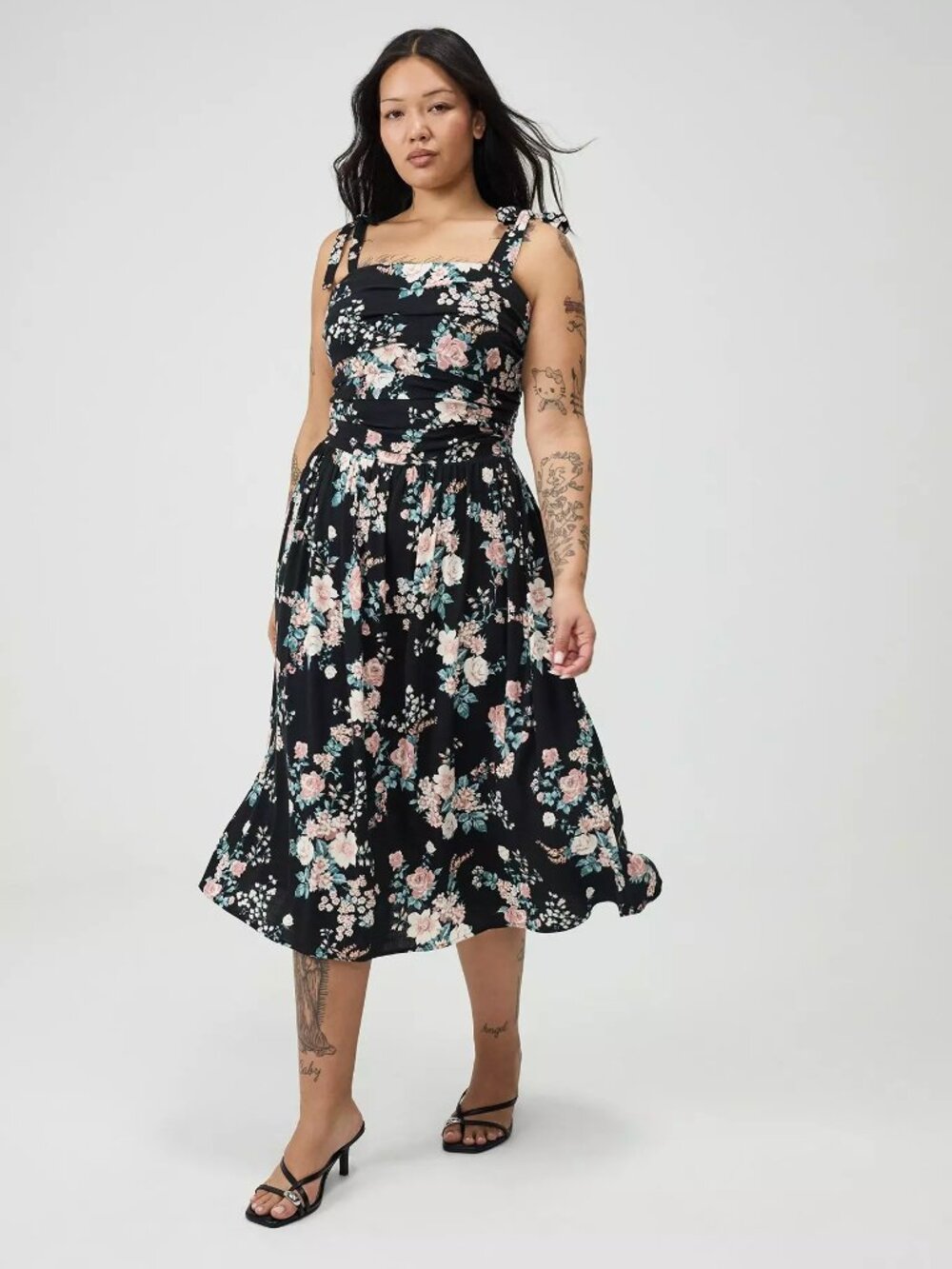 NWT Torrid Shirred Tea Length Dress